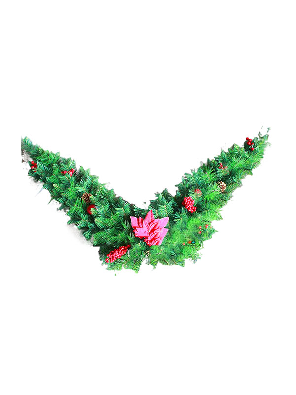Çiçek Dekorasyonlu Yapay Noel Garland