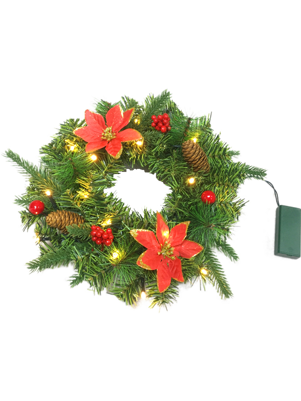 PVC PE Çam İğnesi Serisi-28CM Noel Çelenk Çelenk Artı Süslemeleri