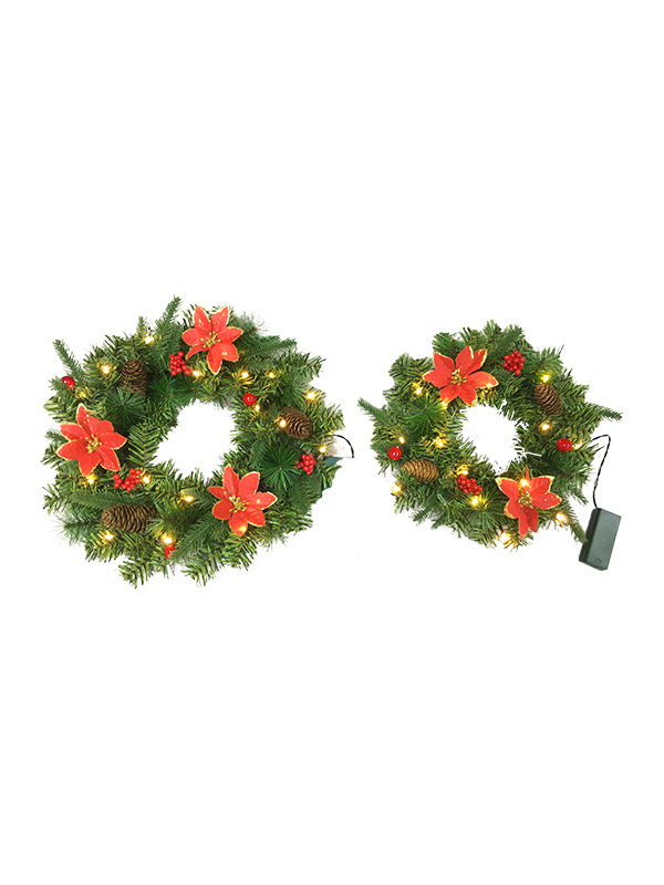 PVC PE Çam İğnesi Serisi-38CM Noel Çelenk Artı Süslemeleri
